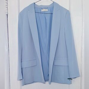 H&M long periwinkle blue blazer size 12
